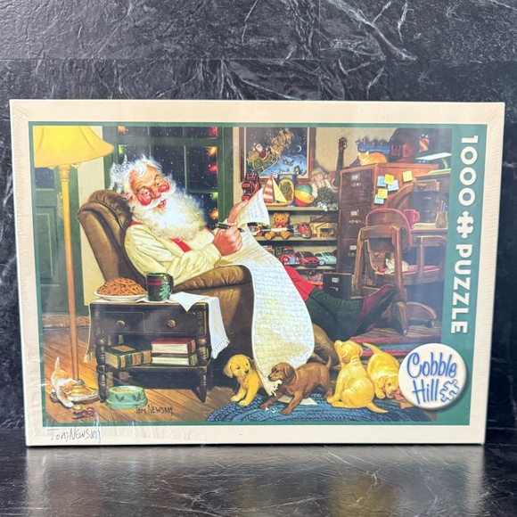COBBLE HILL Tom Newsom “Santa’s List" 1000 Pieces Puzle - Picture 1 of 10